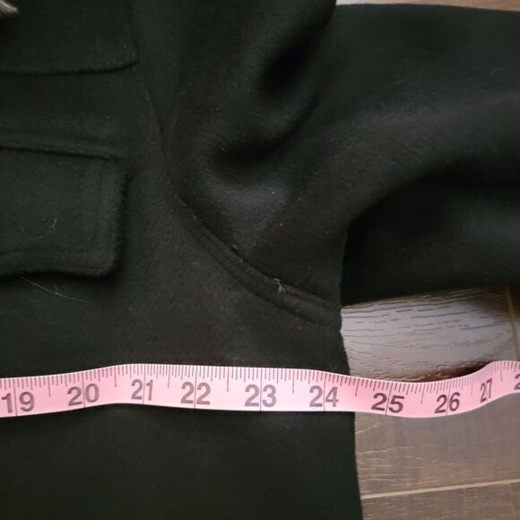 Free People Milly Wool Coat Womens L Faux Fur Cozy Winter Warm Y2K Military - Picture 8 of 10